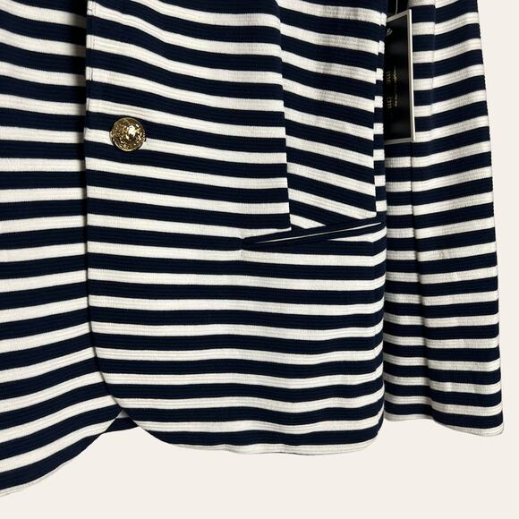 Juicy Couture Regal Angel Stripe Ponte 2 Piece Dress Jacket Set Size L - Picture 9 of 16